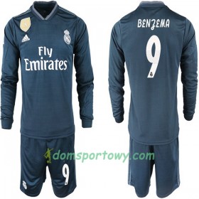 Koszulka Real Madryt BENZEMA 11 Dziecięcy Wyjazdowe Koszulki Piłkarskie 2018-2019 Długi Rękaw